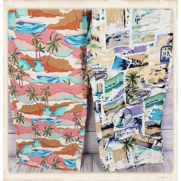 Royalty by Maluma Pants Men's L Relaxed-Fit Colorblocked Tropical Prints - Picture 6 of 10